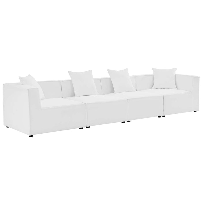 Saybrook Outdoor Patio Upholstered 4-Piece Sectional Sofa