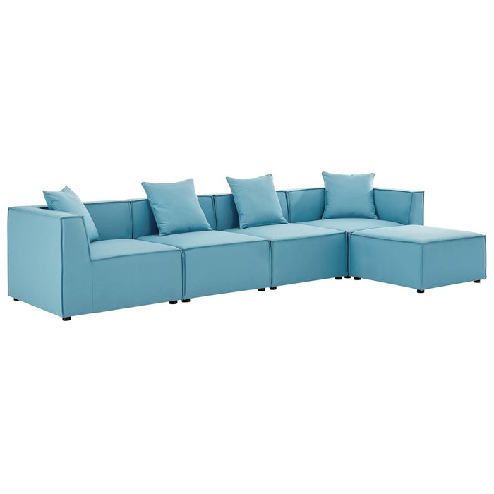 Saybrook Outdoor Patio Upholstered 5-Piece Sectional Sofa