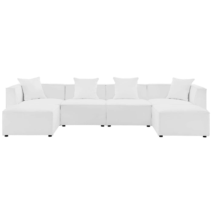 Saybrook Outdoor Patio Upholstered 6-Piece Sectional Sofa