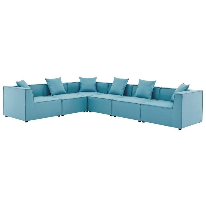 Saybrook Outdoor Patio Upholstered 6-Piece Sectional Sofa