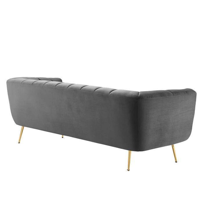 Favour Channel Tufted Performance Velvet Sofa