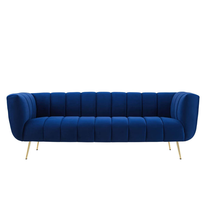 Favour Channel Tufted Performance Velvet Sofa