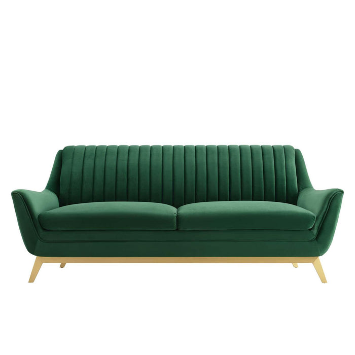 Winsome Channel Tufted Performance Velvet Sofa