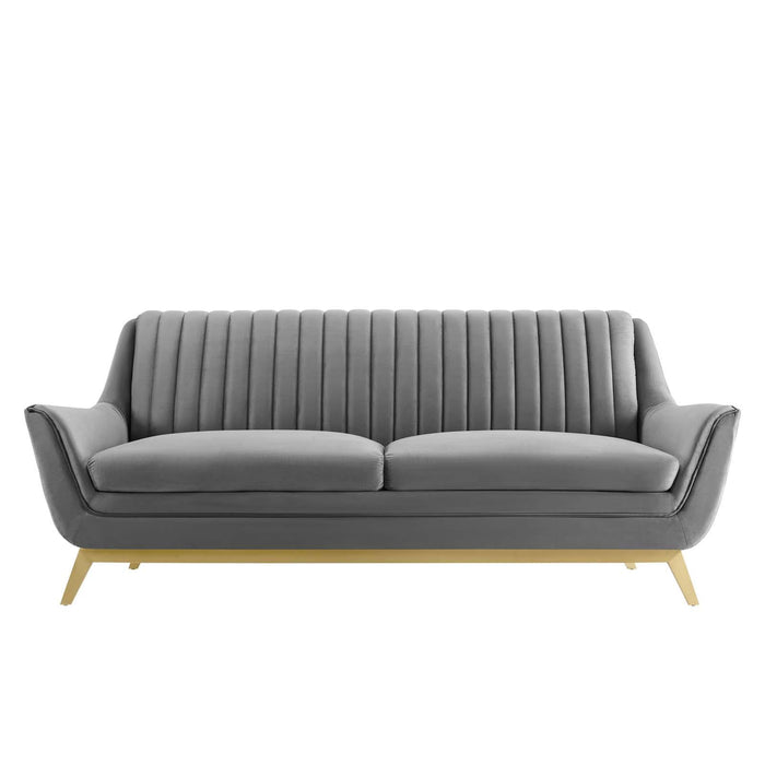 Winsome Channel Tufted Performance Velvet Sofa