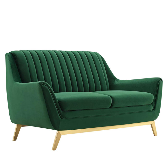 Winsome Channel Tufted Performance Velvet Loveseat image