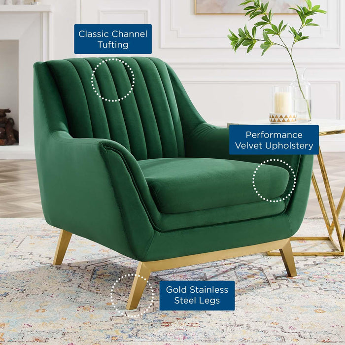 Winsome Channel Tufted Performance Velvet Armchair