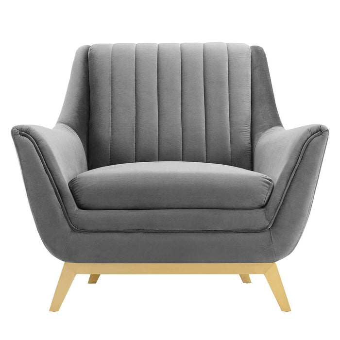 Winsome Channel Tufted Performance Velvet Armchair