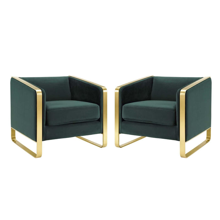 Visualize Armchair Performance Velvet Set of 2 image