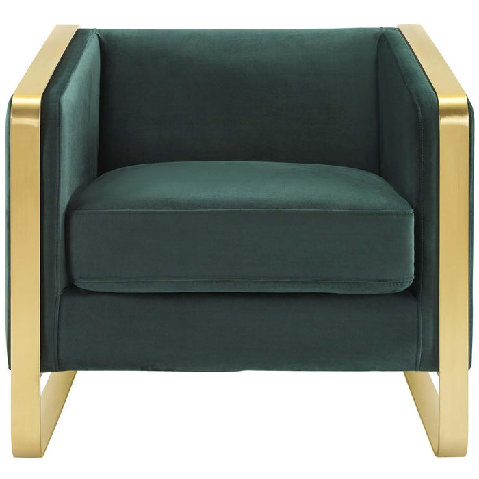 Visualize Accent Club Lounge Performance Velvet Armchair