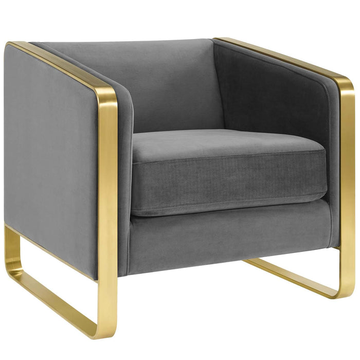 Visualize Accent Club Lounge Performance Velvet Armchair