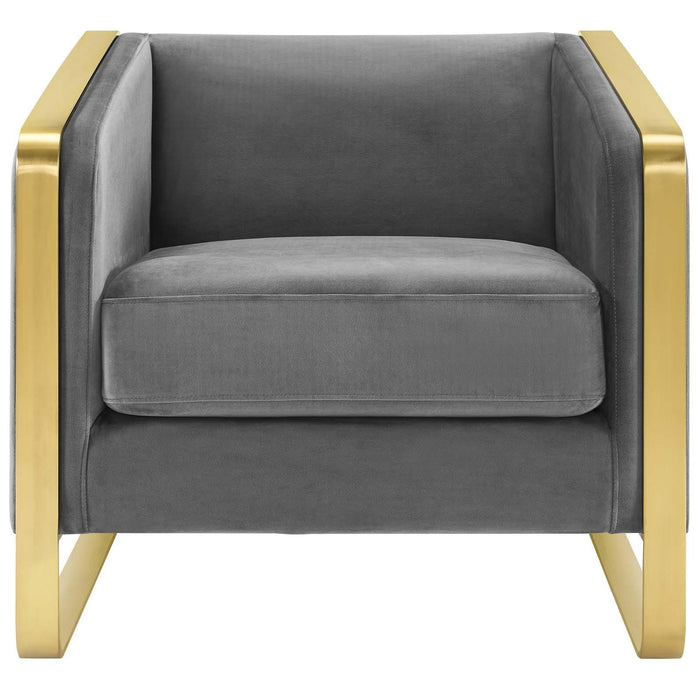 Visualize Accent Club Lounge Performance Velvet Armchair