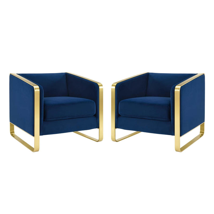 Visualize Armchair Performance Velvet Set of 2