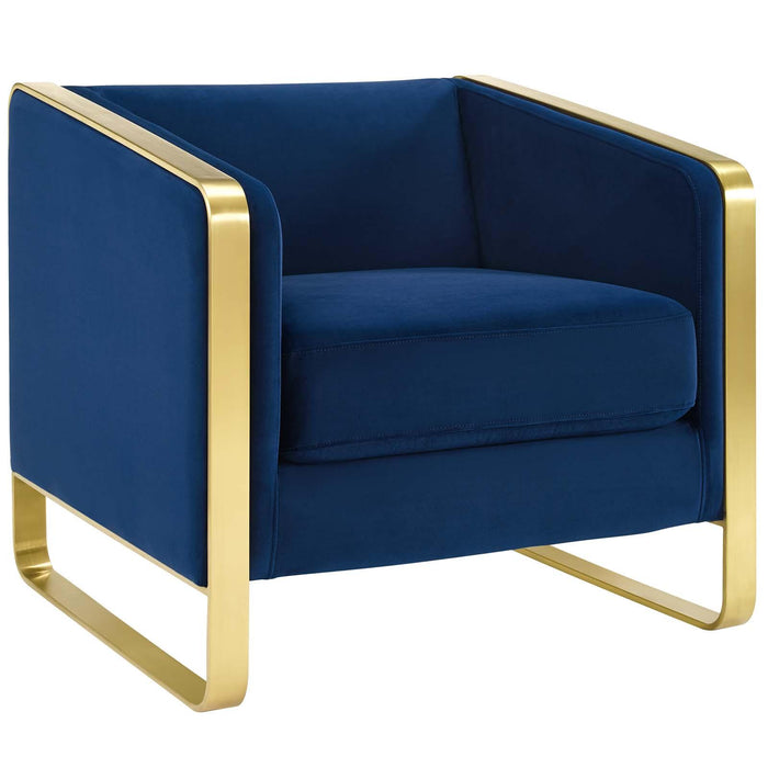 Visualize Accent Club Lounge Performance Velvet Armchair