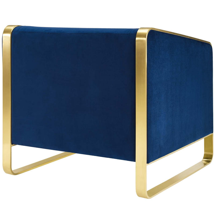 Visualize Accent Club Lounge Performance Velvet Armchair