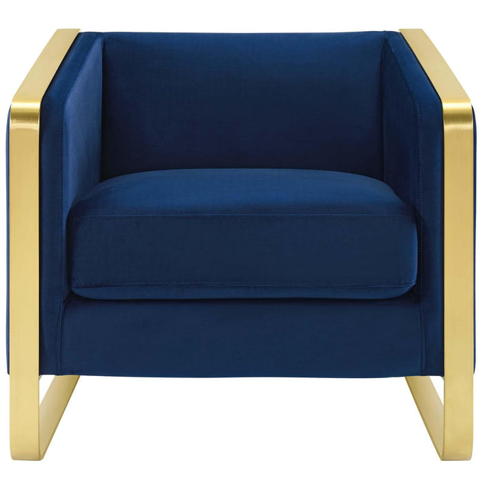 Visualize Accent Club Lounge Performance Velvet Armchair