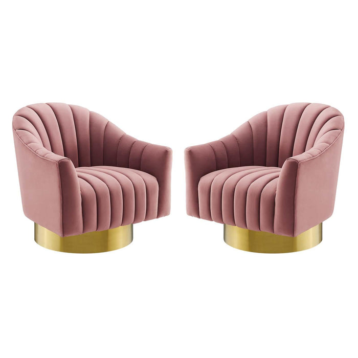 Buoyant Swivel Chair Performance Velvet Set of 2 image