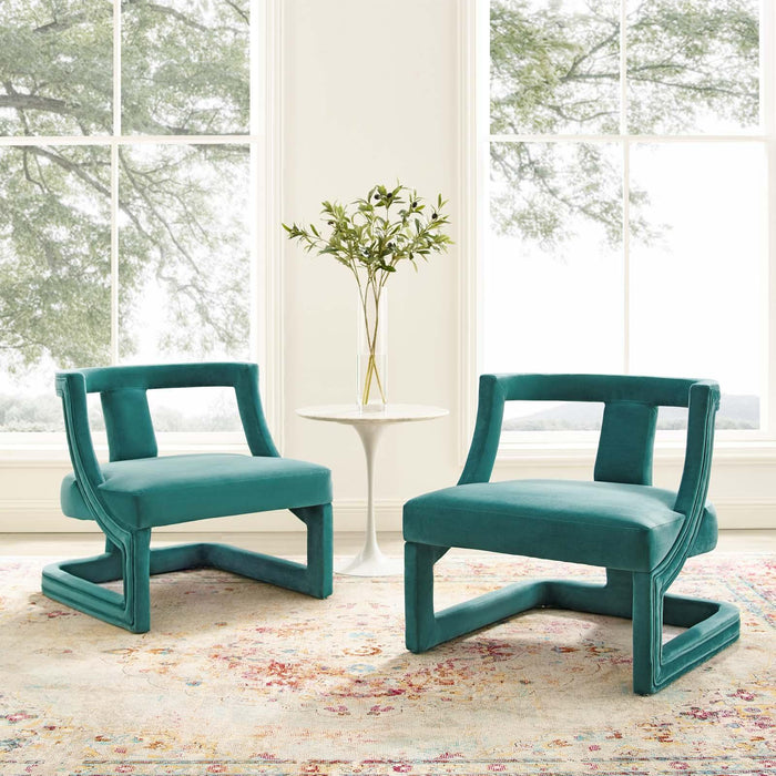 Requisite Armchair Performance Velvet Set of 2