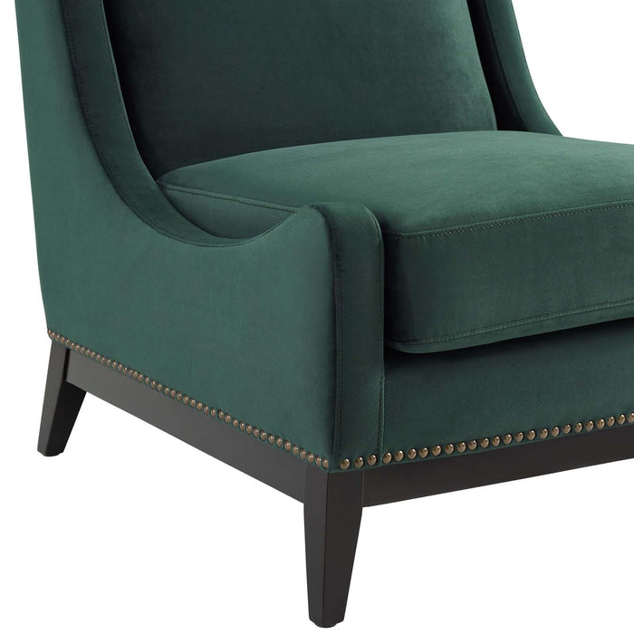 Confident Accent Upholstered Performance Velvet Lounge Chair