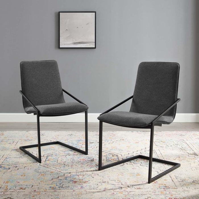 Pitch Dining Armchair Upholstered Fabric Set of 2