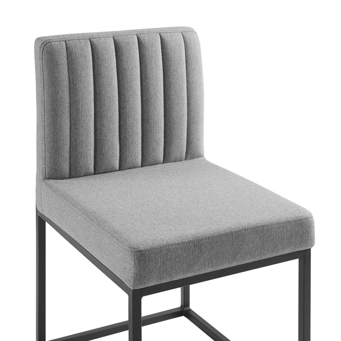 Carriage Channel Tufted Sled Base Upholstered Fabric Dining Chair