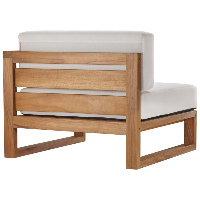 Upland Outdoor Patio Teak Wood Right-Arm Chair