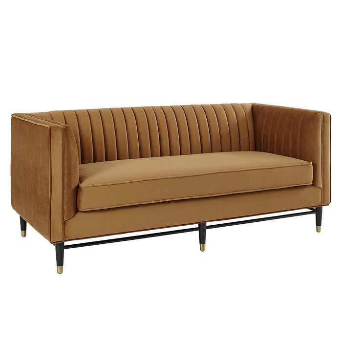 Devote Channel Tufted Performance Velvet Loveseat image