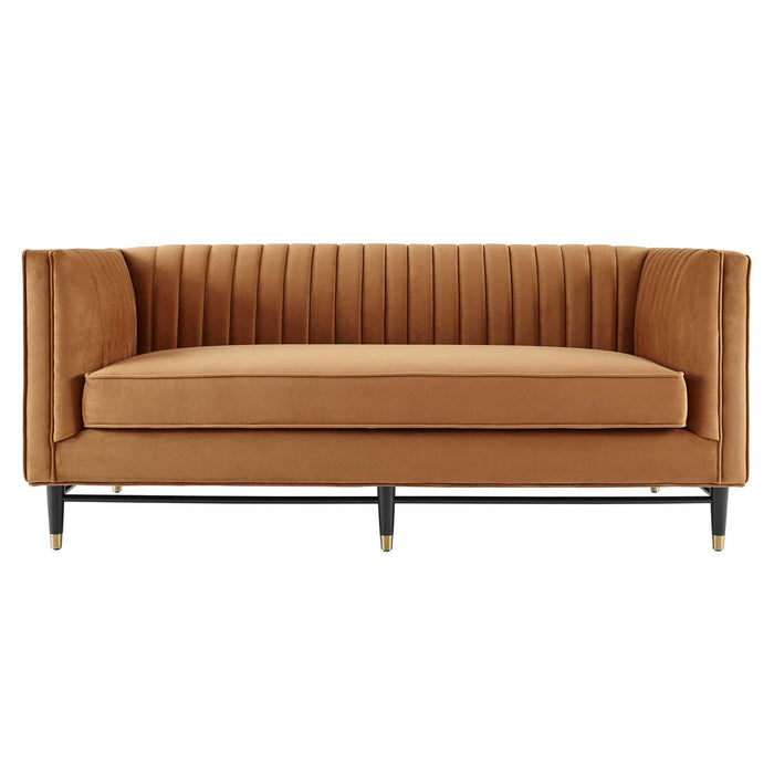 Devote Channel Tufted Performance Velvet Loveseat