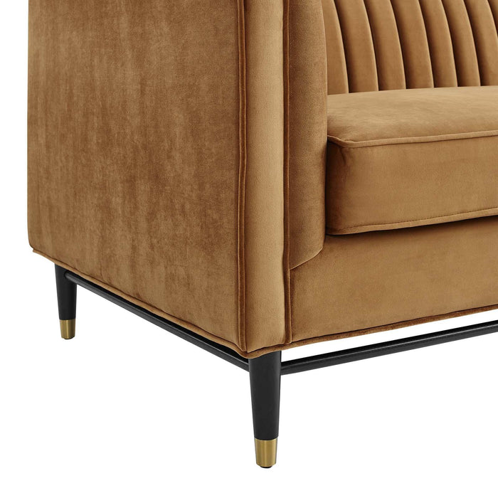 Devote Channel Tufted Performance Velvet Loveseat