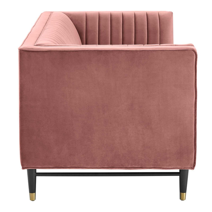 Devote Channel Tufted Performance Velvet Loveseat