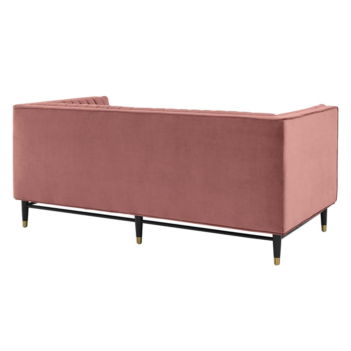 Devote Channel Tufted Performance Velvet Loveseat