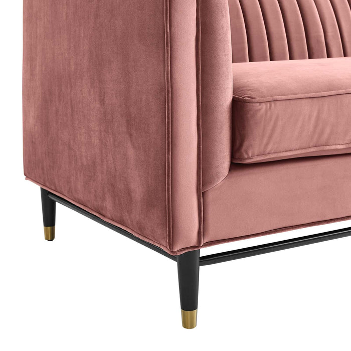 Devote Channel Tufted Performance Velvet Loveseat