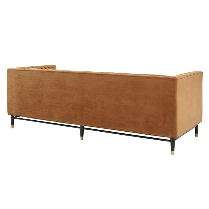 Devote Channel Tufted Performance Velvet Sofa