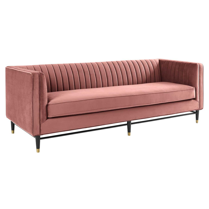 Devote Channel Tufted Performance Velvet Sofa