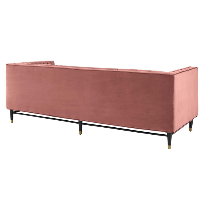 Devote Channel Tufted Performance Velvet Sofa