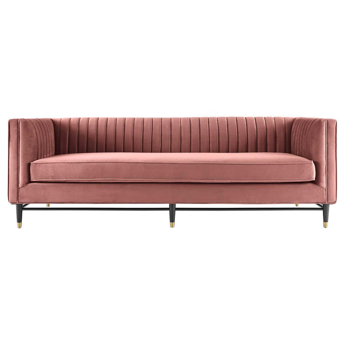 Devote Channel Tufted Performance Velvet Sofa