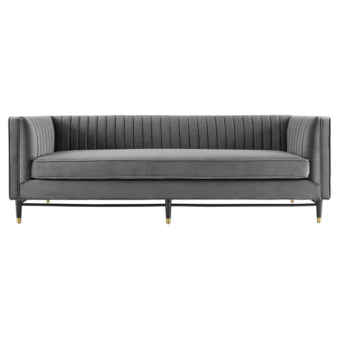 Devote Channel Tufted Performance Velvet Sofa