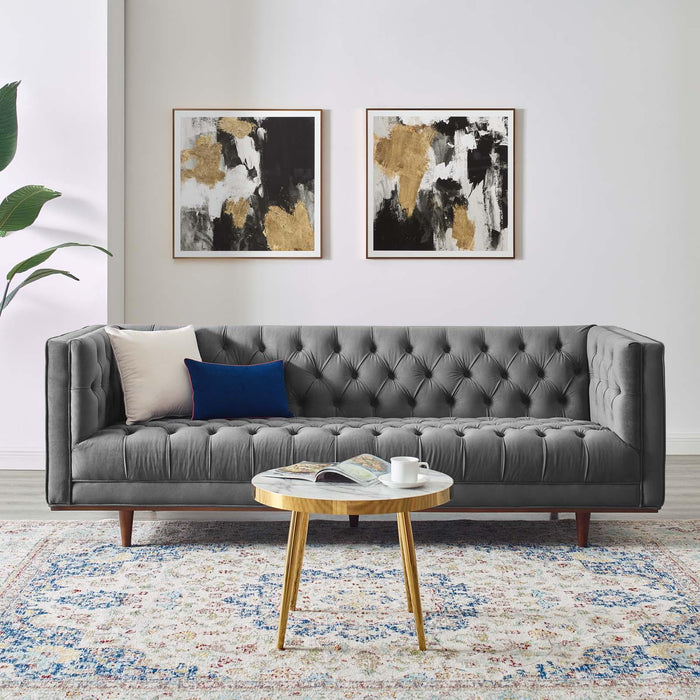 Elation Tufted Performance Velvet Sofa