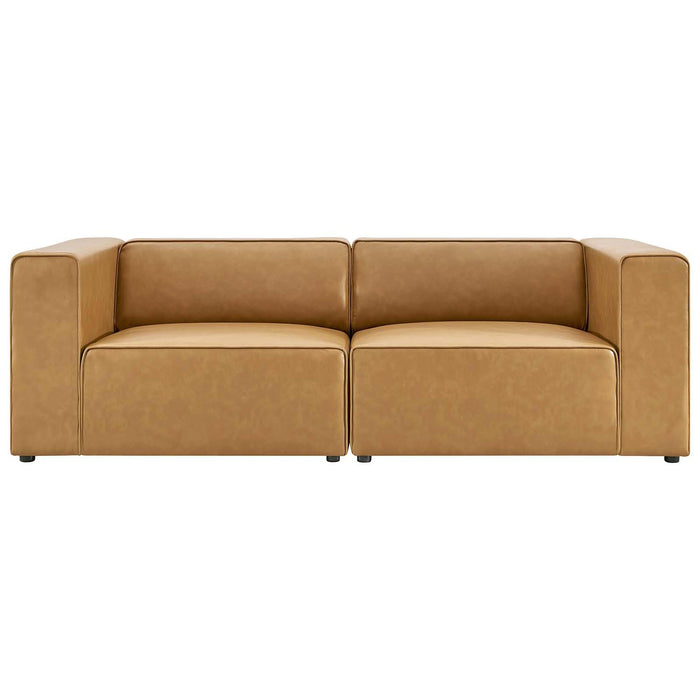 Mingle Vegan Leather 2-Piece Sectional Sofa Loveseat