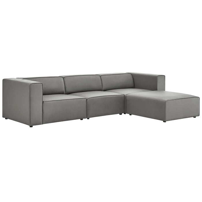 Mingle Vegan Leather Sofa and Ottoman Set image