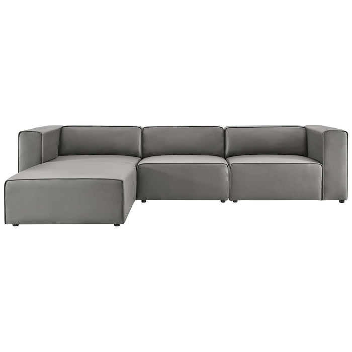 Mingle Vegan Leather Sofa and Ottoman Set