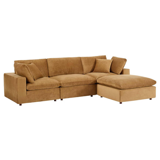 commix-down-filled-overstuffed-performance-velvet-4-piece-sectional-sofa