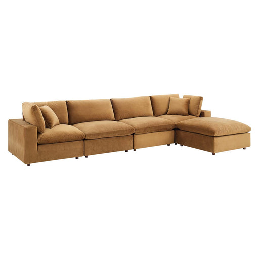 commix-down-filled-overstuffed-performance-velvet-5-piece-sectional-sofa