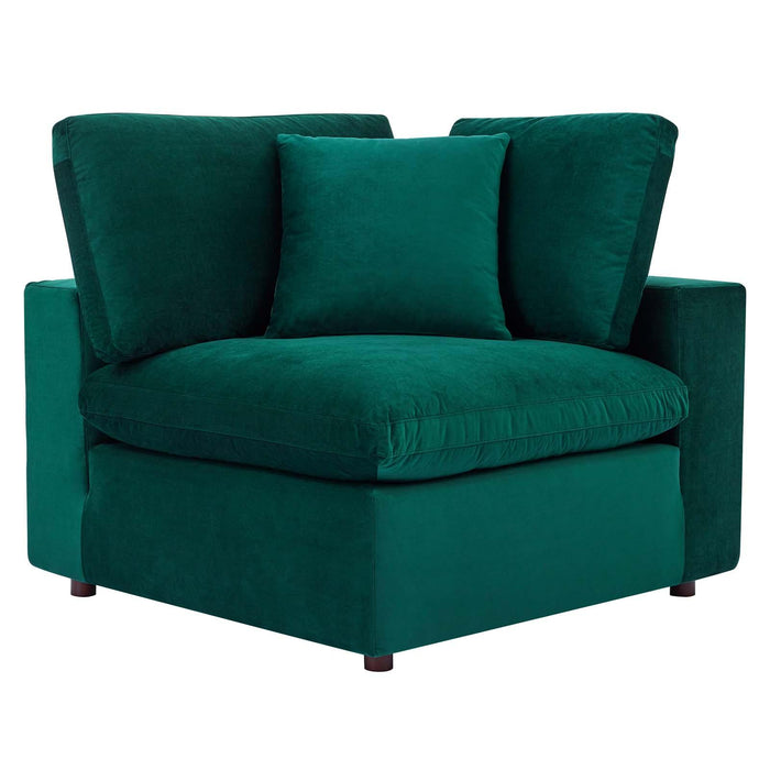 Commix Down Filled Overstuffed Performance Velvet Corner Chair