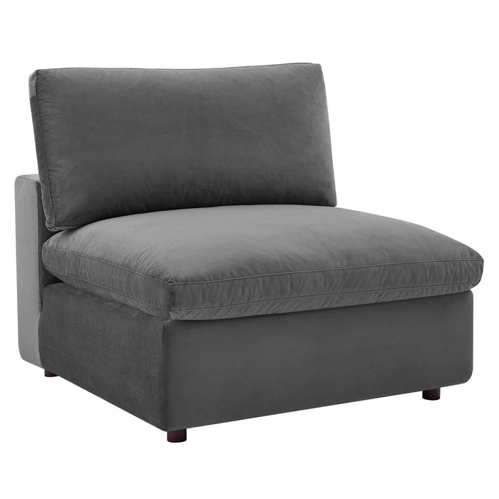 Commix Down Filled Overstuffed Performance Velvet 3-Seater Sofa