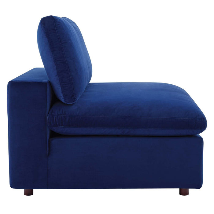 Commix Down Filled Overstuffed Performance Velvet 4-Seater Sofa