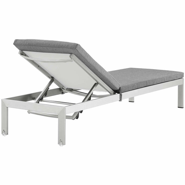 Shore Outdoor Patio Aluminum Chaise with Cushions