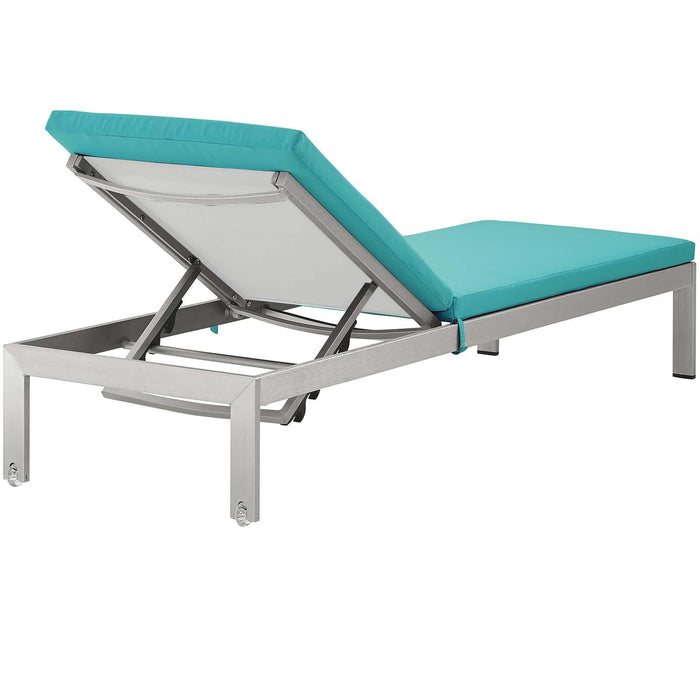 Shore Outdoor Patio Aluminum Chaise with Cushions