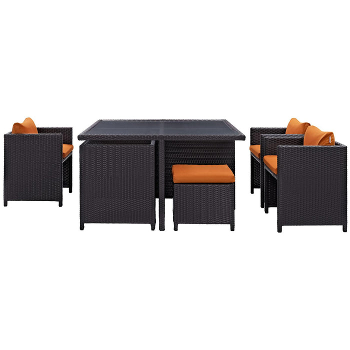 Inverse 9 Piece Outdoor Patio Dining Set