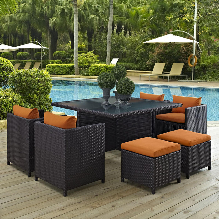 Inverse 9 Piece Outdoor Patio Dining Set