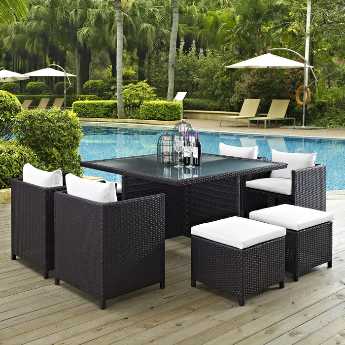 Inverse 9 Piece Outdoor Patio Dining Set